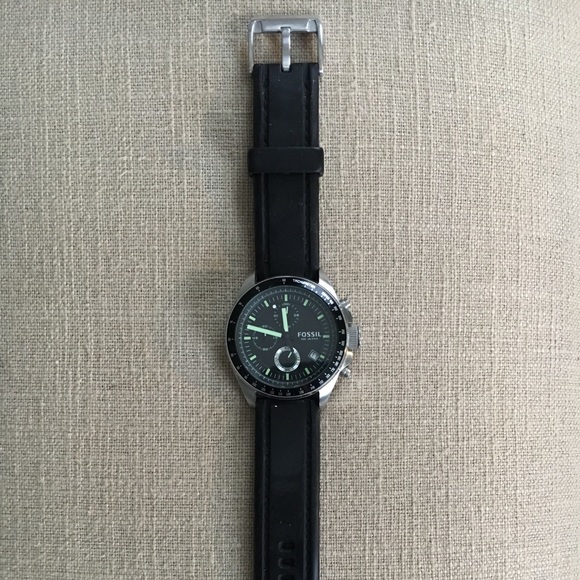 fossil black silicone watch